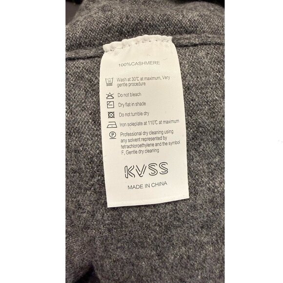 KVSS 100% Pure Cashmere Gray V-Neck Button Down Cardigan Large NEW! w/Gift Box - Picture 7 of 7